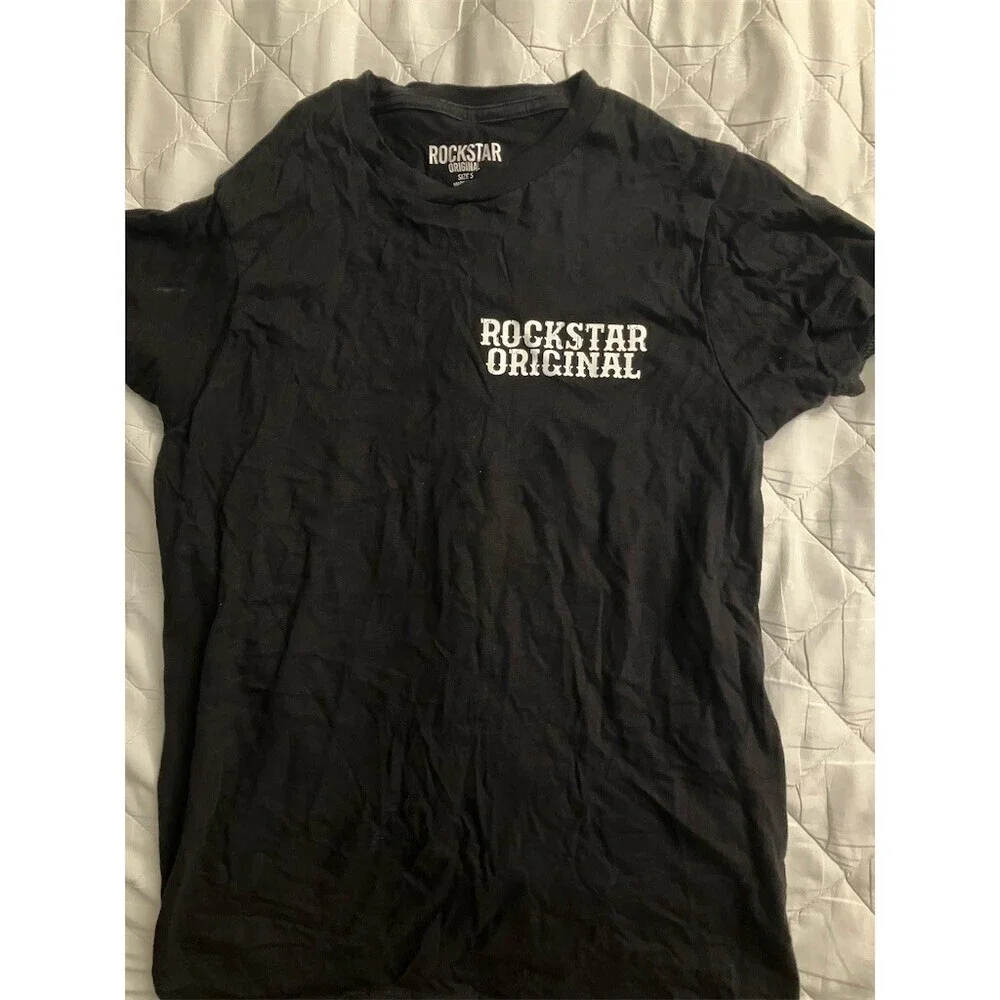Rockstar Original Men's T-Shirt Size S Black Graphic Back Print Statement - Picture 2 of 3